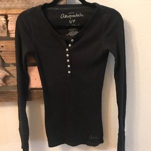 Black, Sparkly Waffle Long-Sleeve
